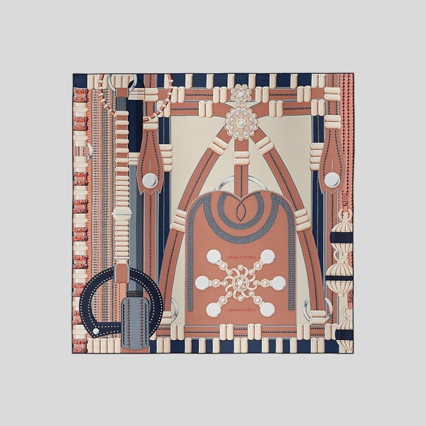 에르메스 Flora y Plata 스카프 90