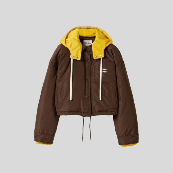 미우미우 테크니컬 퐁제 다운 후디 자켓