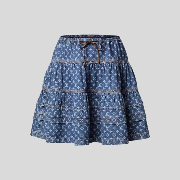 루이비통 모노그램 데님 티어드 스커트