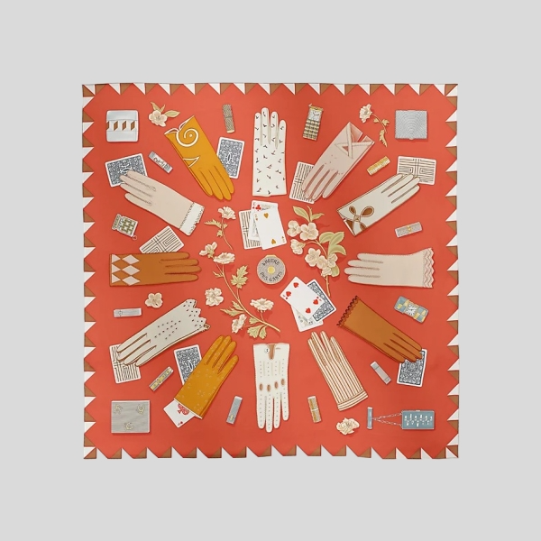 에르메스 L'Heure des Gants 스카프 90