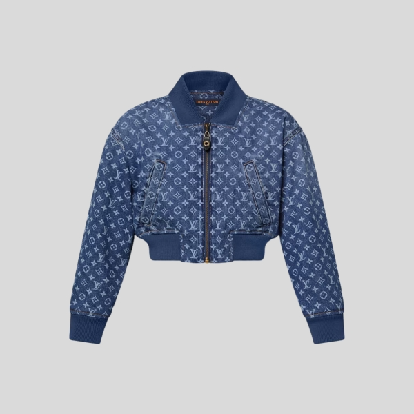 루이비통 크롭드 모노그램 데님 보머 자켓