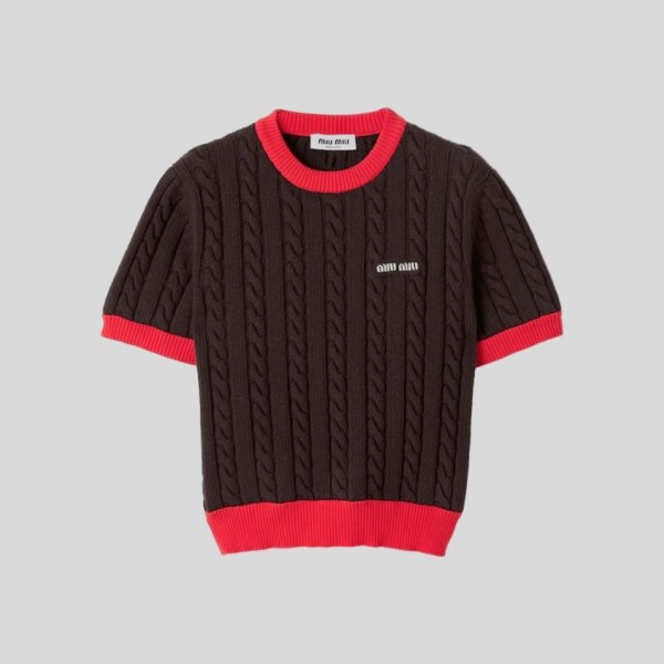 미우미우 울 및 코튼 스웨터