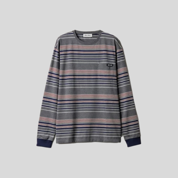 미우미우 스트라이프 저지 티셔츠