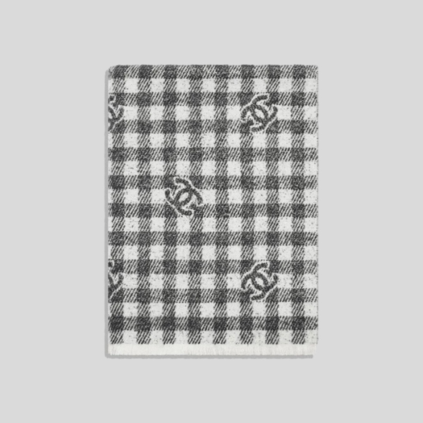 샤넬 로고 체크 스카프