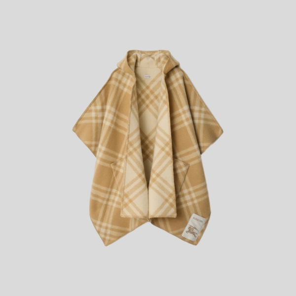 버버리 리버시블 체크 울 케이프