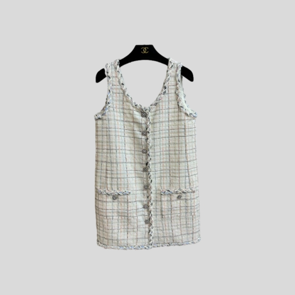 샤넬 플레드 베스트 드레스