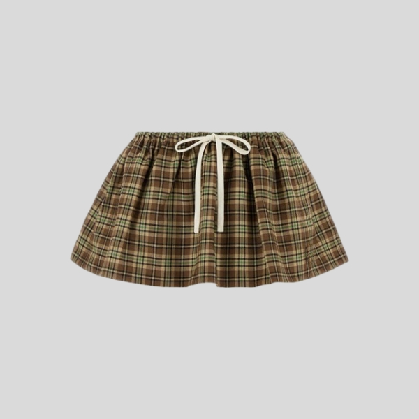 미우미우 체크 미니 스커트