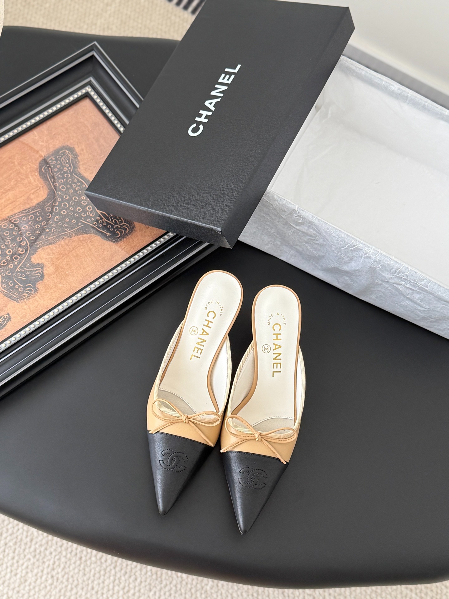 샤넬 25B 양가죽 메리제인 힐