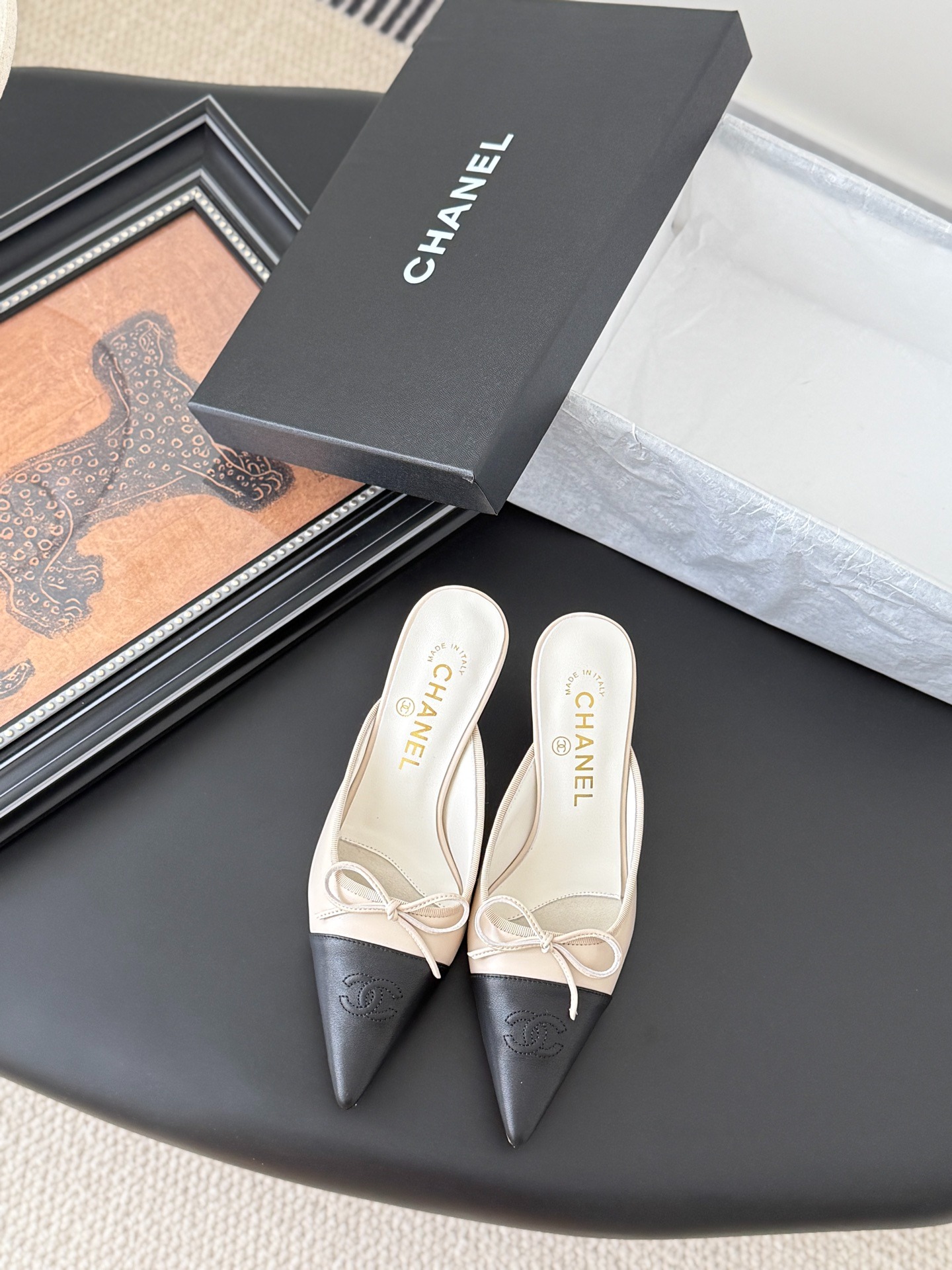 샤넬 25B 양가죽 메리제인 힐