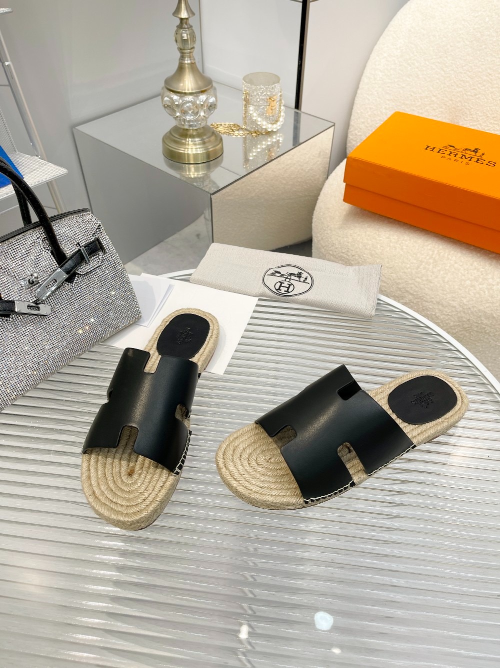 에르메스 안티구아 에스파듀 남성 슬리퍼