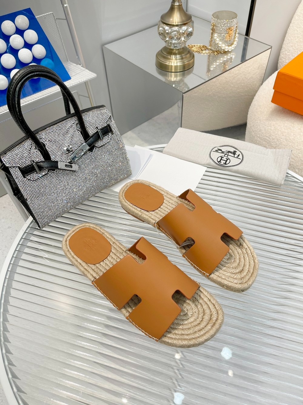 에르메스 안티구아 에스파듀 남성 슬리퍼