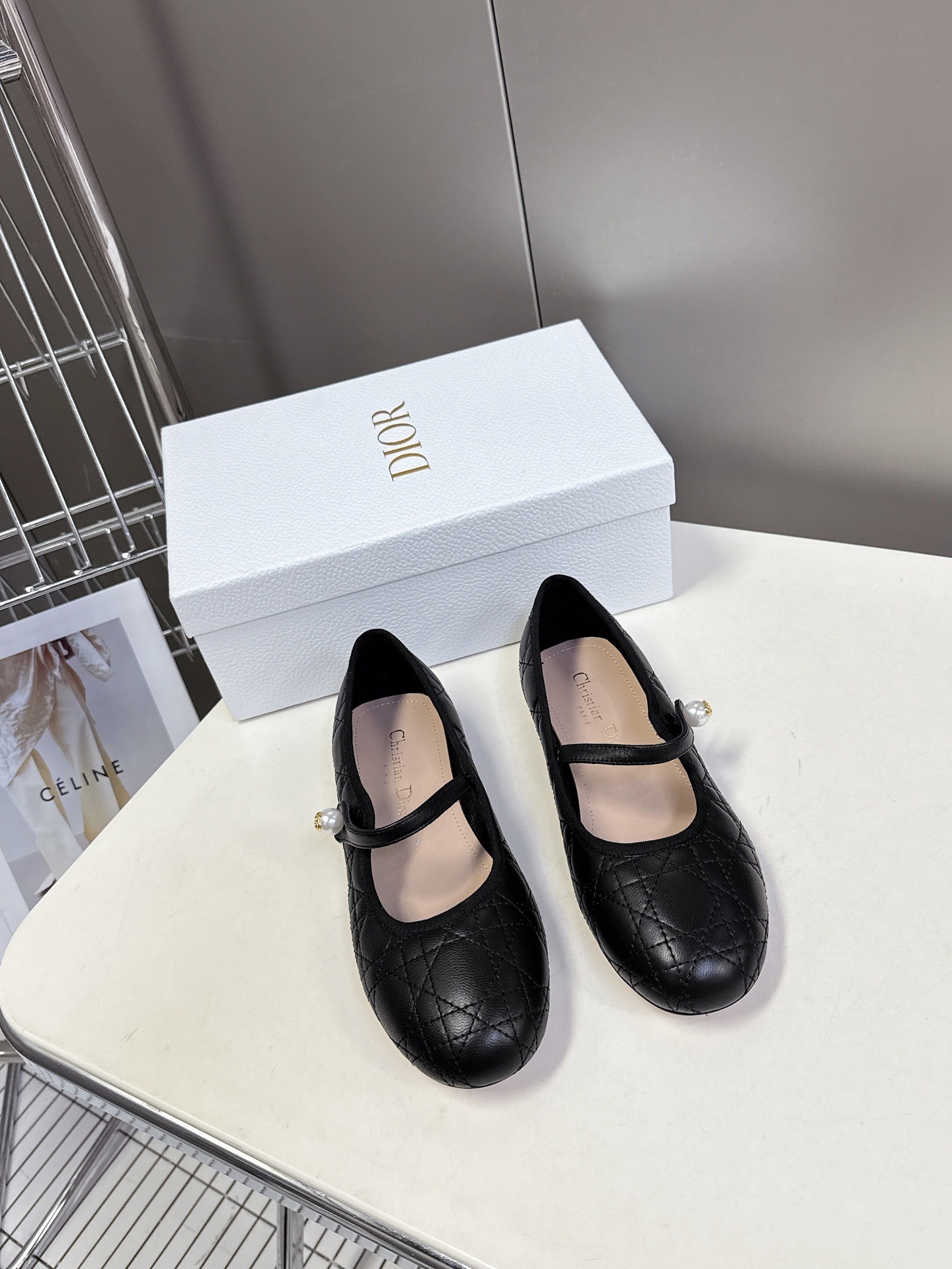 디올 클래식 진주 메리제인 슈즈