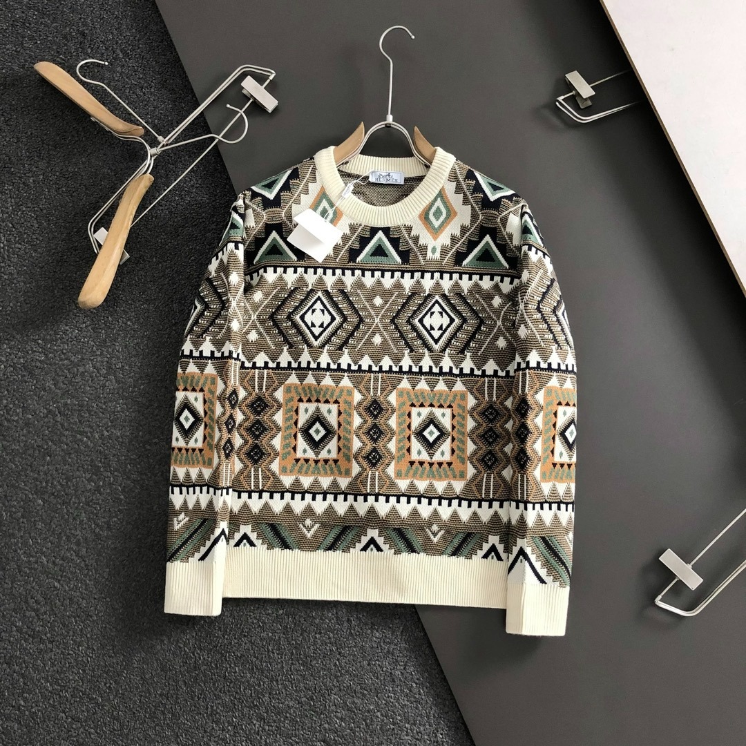 에르메스 24ss 클래식 빈티지 라운드 니트