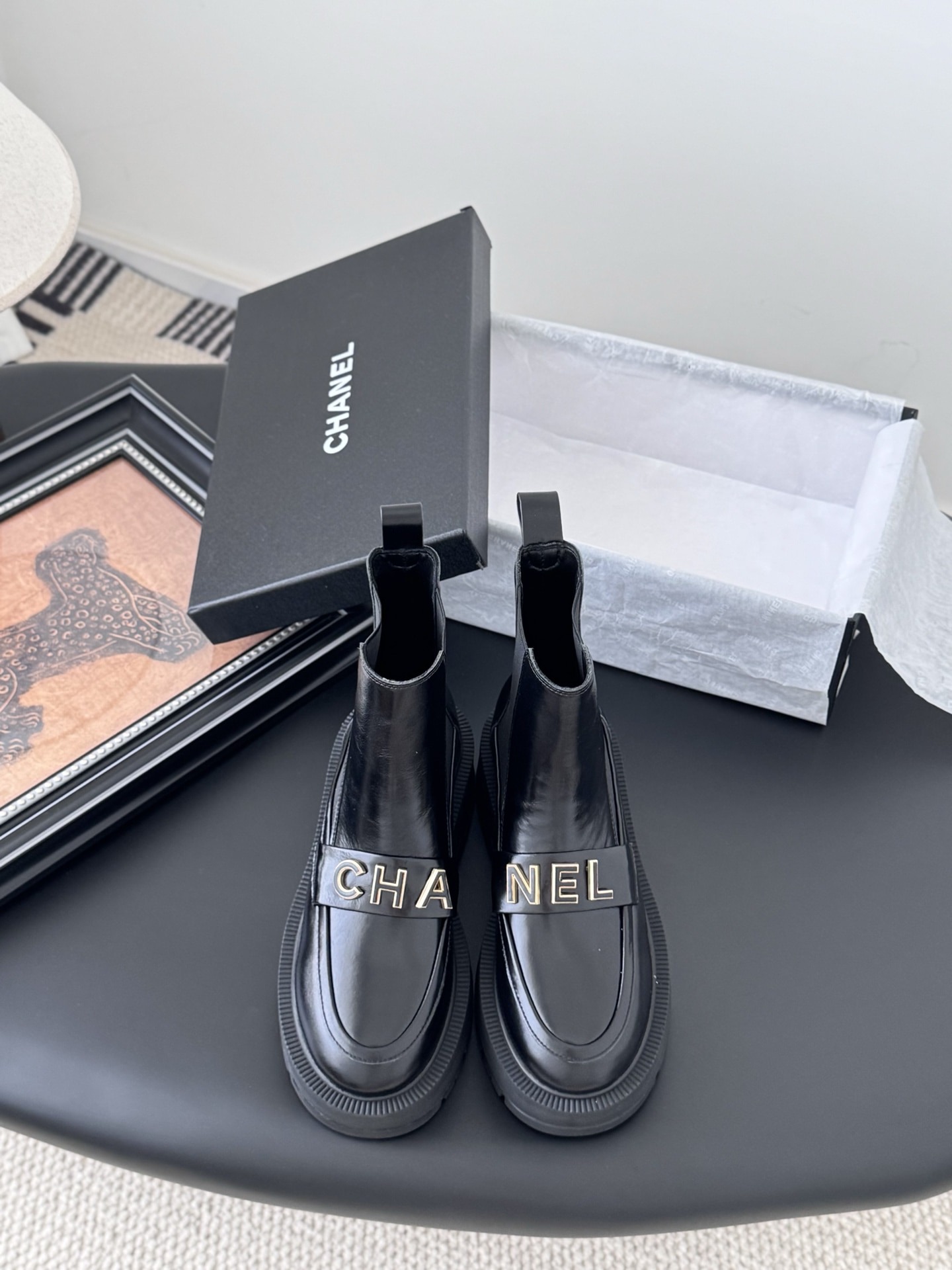 샤넬 25B 가을/겨울 고급 핸드메이드 앵클부츠