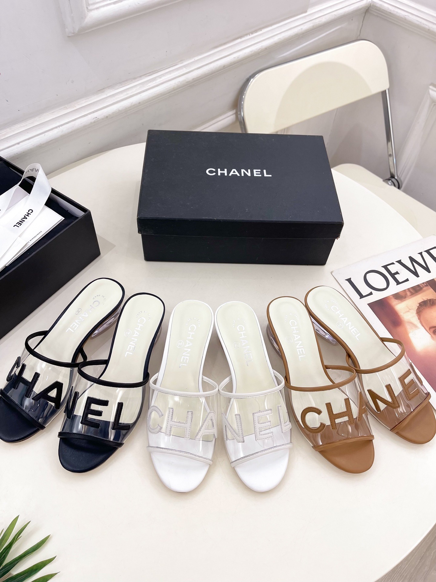 샤넬 25  신상 크리스탈 굽 슬리퍼