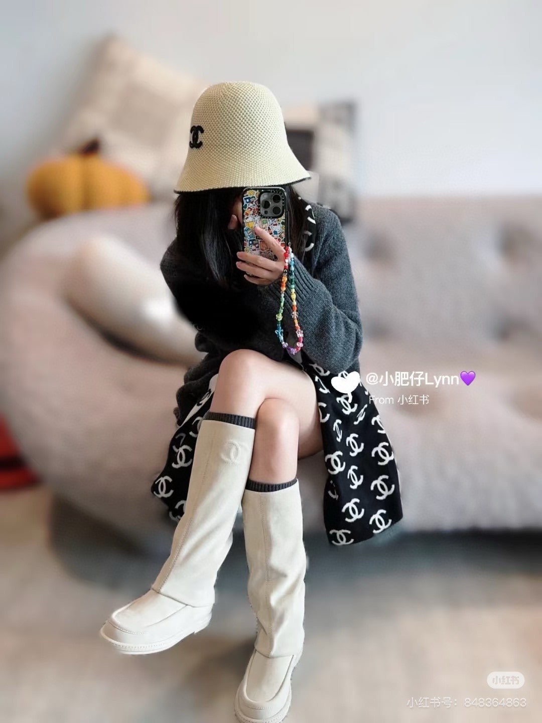 샤넬 25C 신상 스웨이드 롱부츠