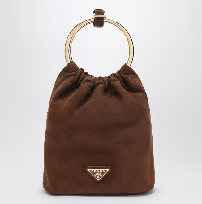 프라다 스웨이드 미니 버킷백