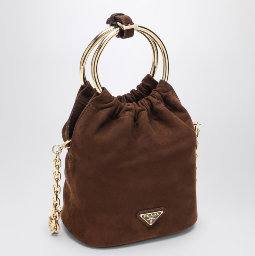 프라다 스웨이드 미니 버킷백