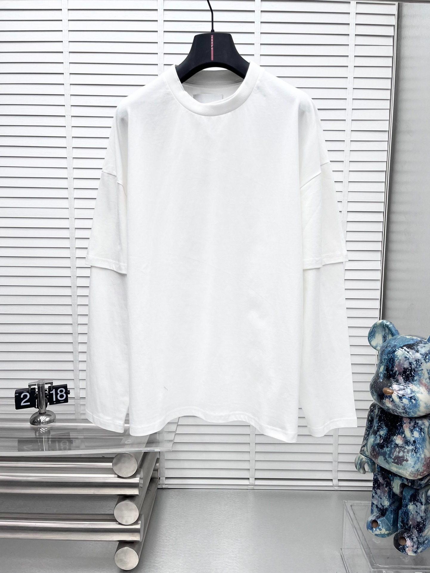 질*더 2024신상 면 긴팔 이중 티셔츠