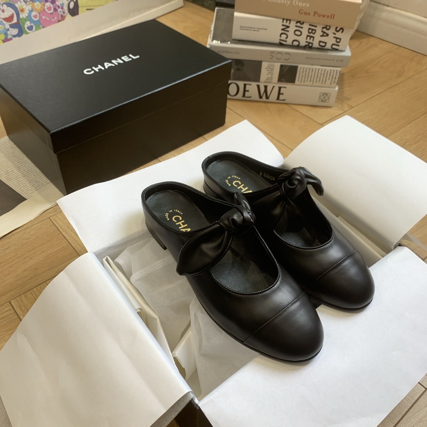 샤넬 25C 이른 봄 신상 리본 세미 슬리퍼