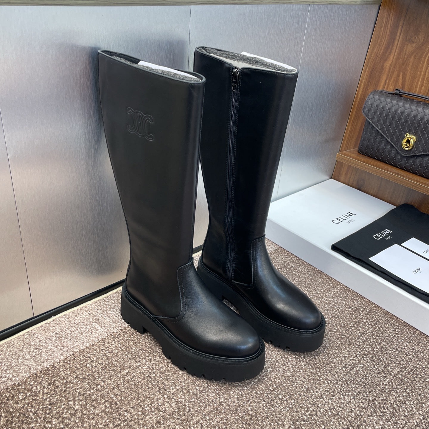 셀린느 25 신상 사이드지퍼 롱부츠