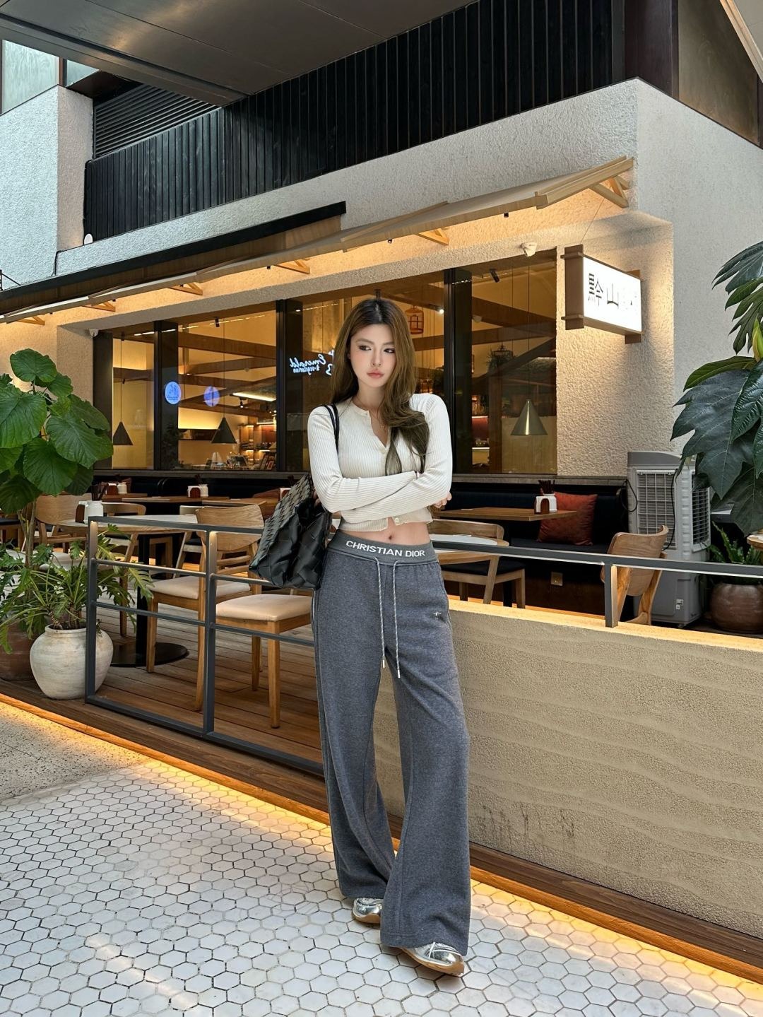 디올 25 신상 스트링 테이프 와이드 팬츠