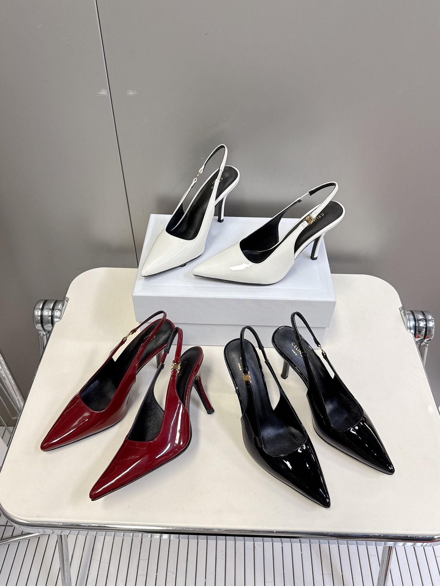 셀린느 여성스러운 오픈토 힐