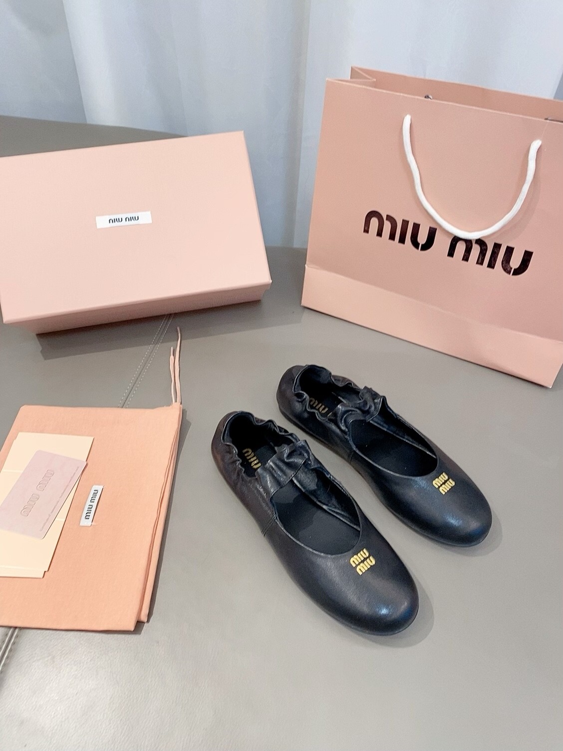 미우미우 25ss 루슈 나파 발레리나 로퍼