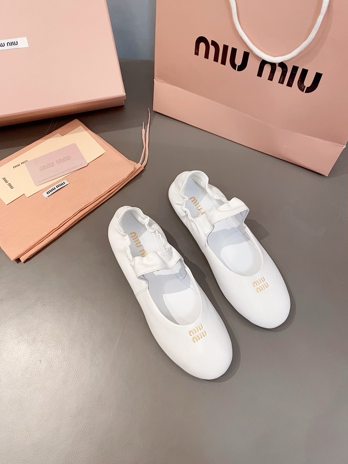 미우미우 25ss 루슈 나파 발레리나 로퍼