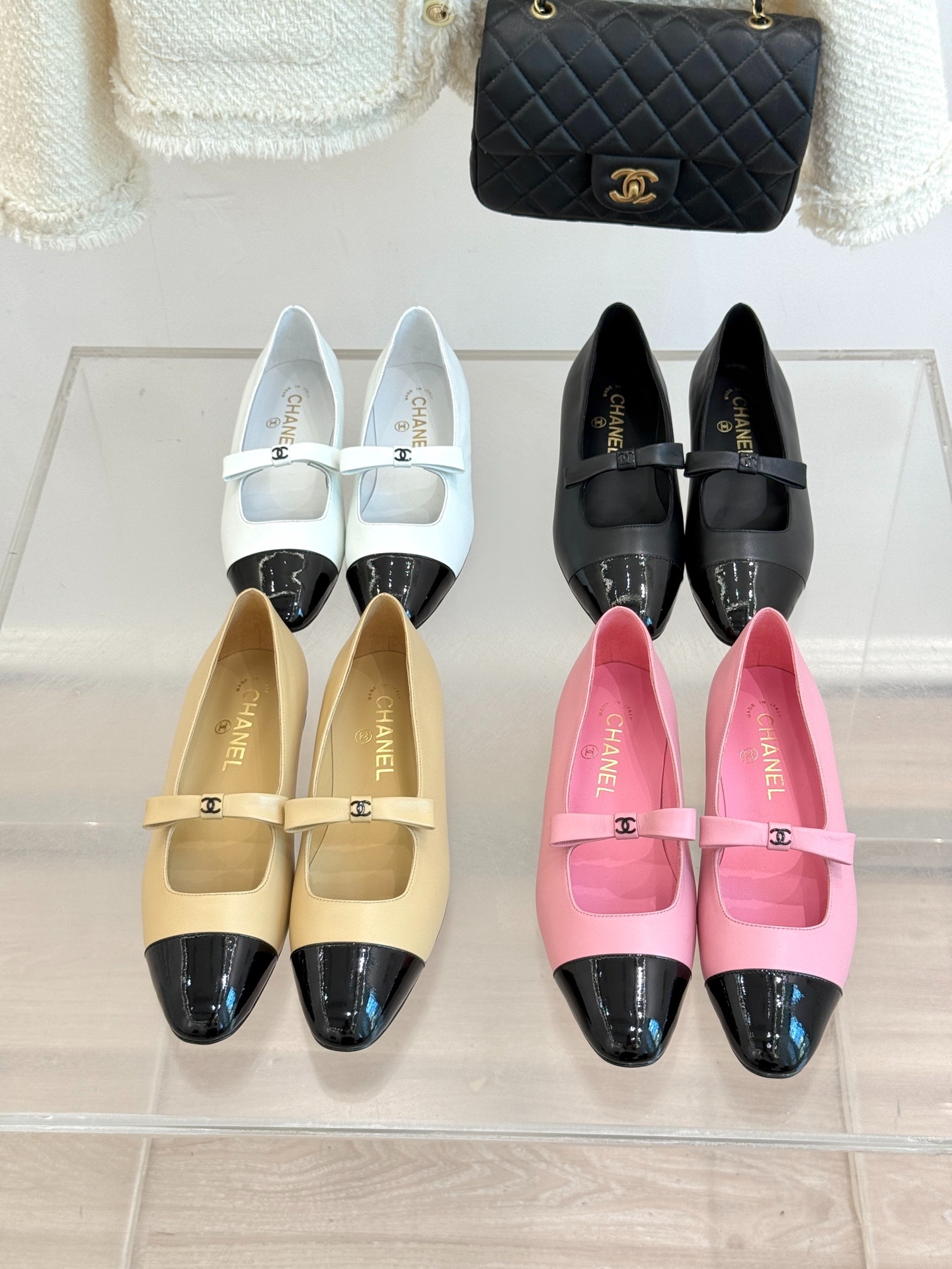 샤넬 25P 신상 더블C 리본 메리제인 슈즈