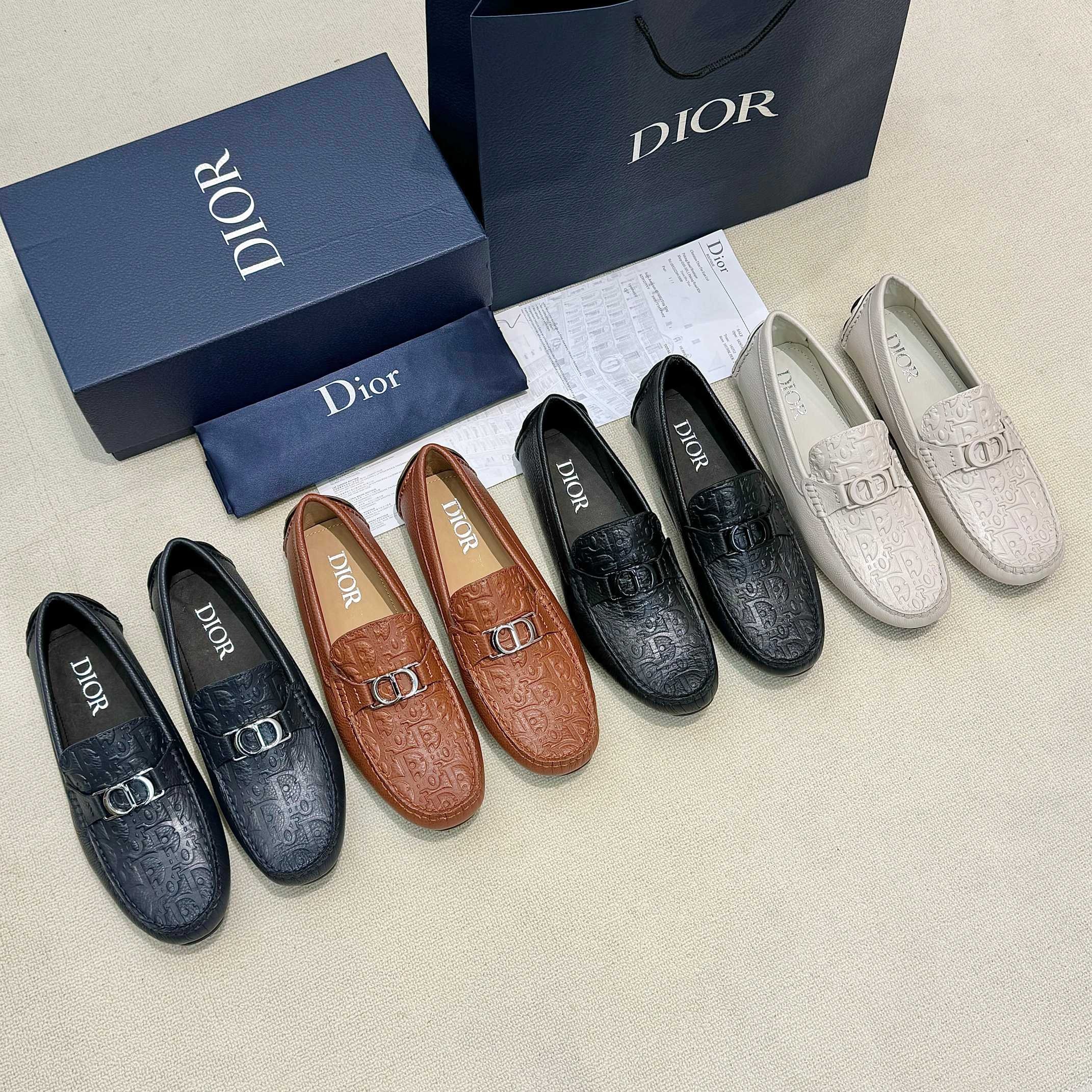 디올 송아지 가죽 로퍼