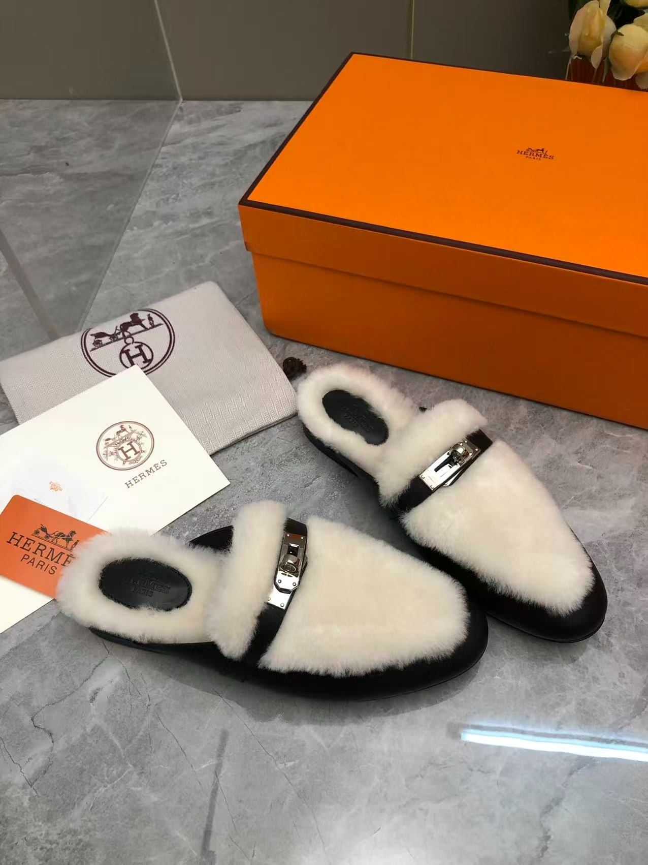 에르메스 25 캐시미어 켈리 세미 슬리퍼