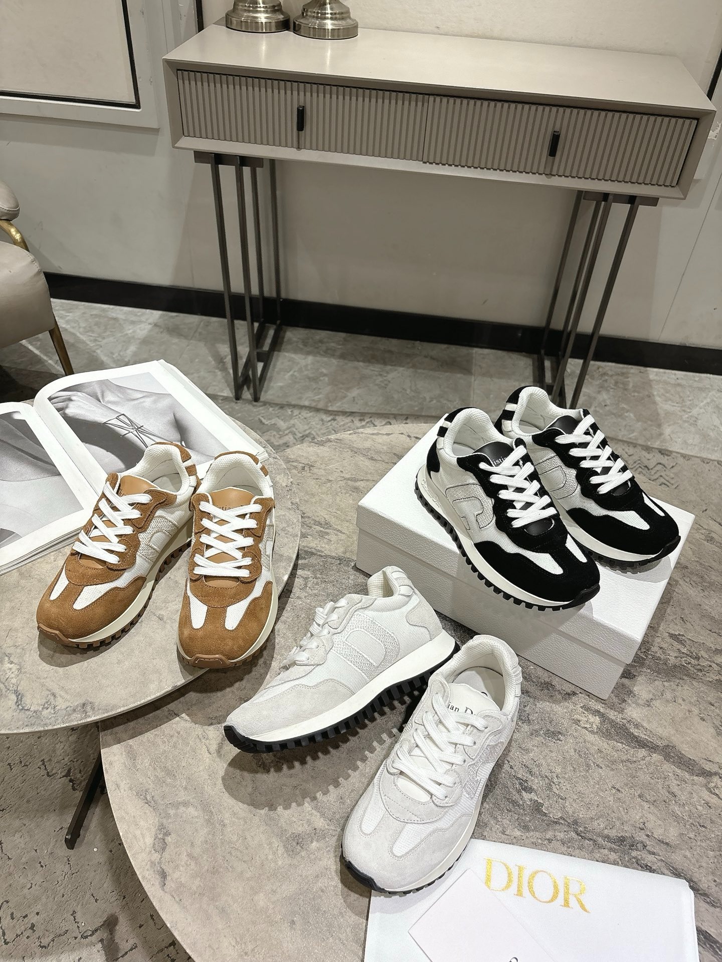 디올 최신 커플 스타일 캐주얼 운동화