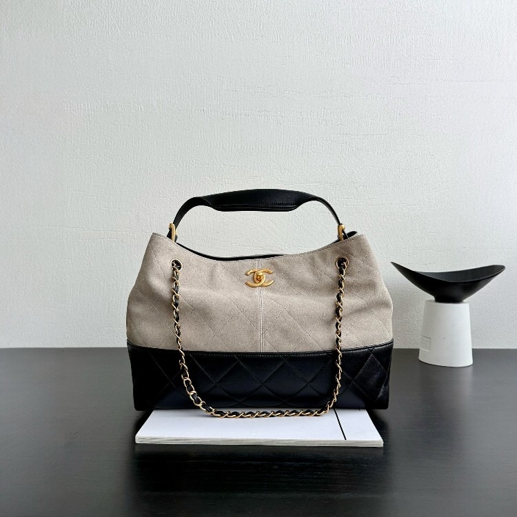 샤넬 25A 공방 스웨이드 투톤 쇼퍼 백