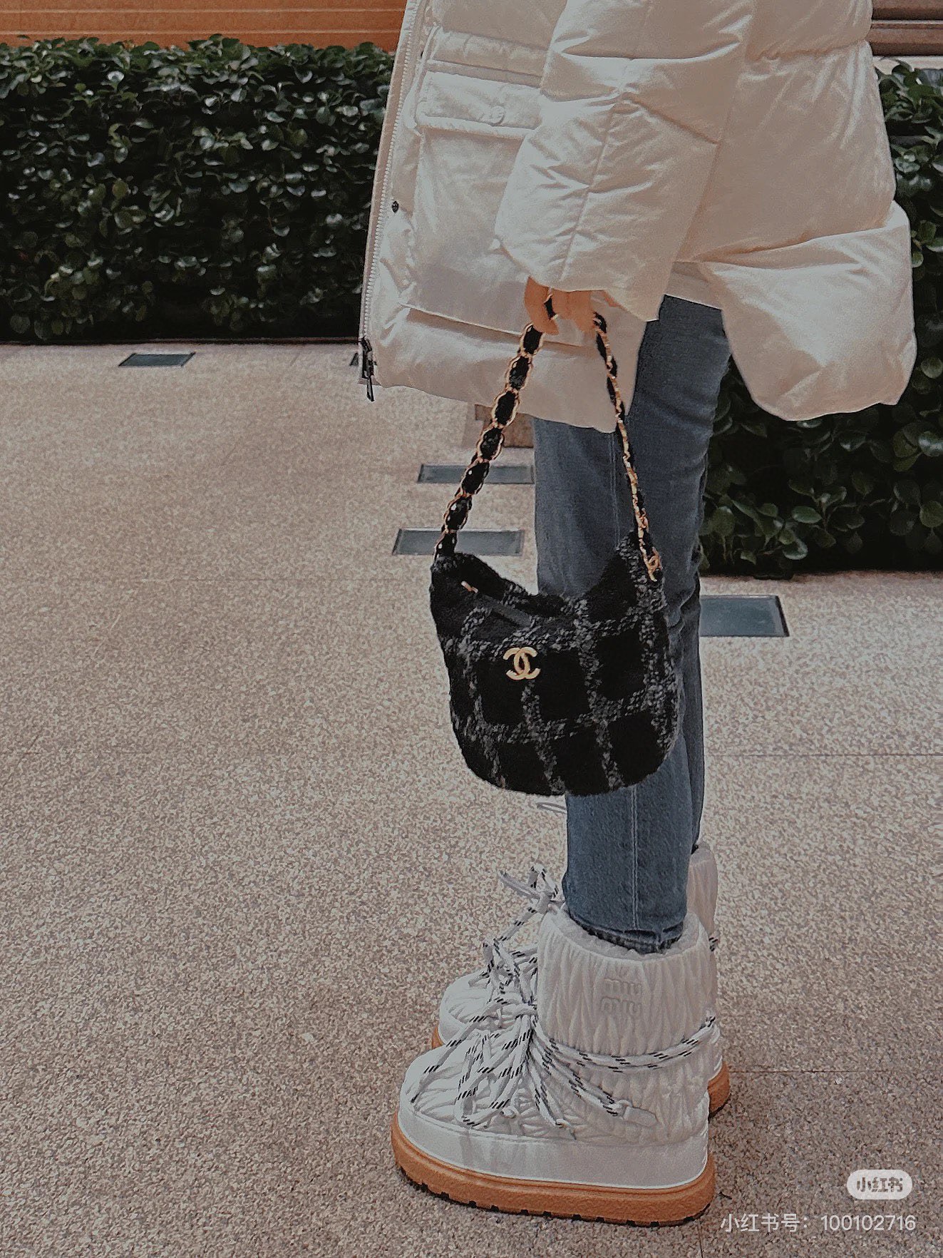 미우미우 패딩 양털 스노우 부츠