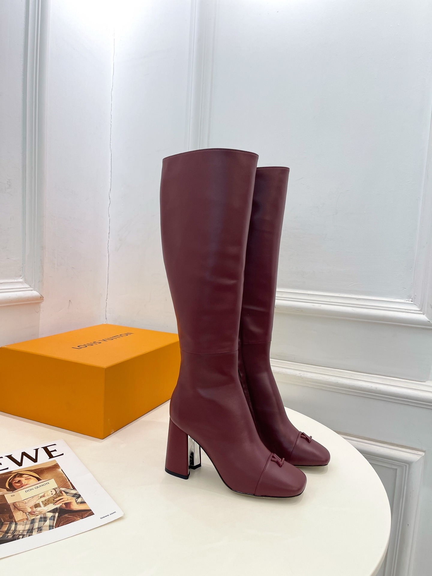 루이비통 25 신상 스퀘어 힐 롱부츠