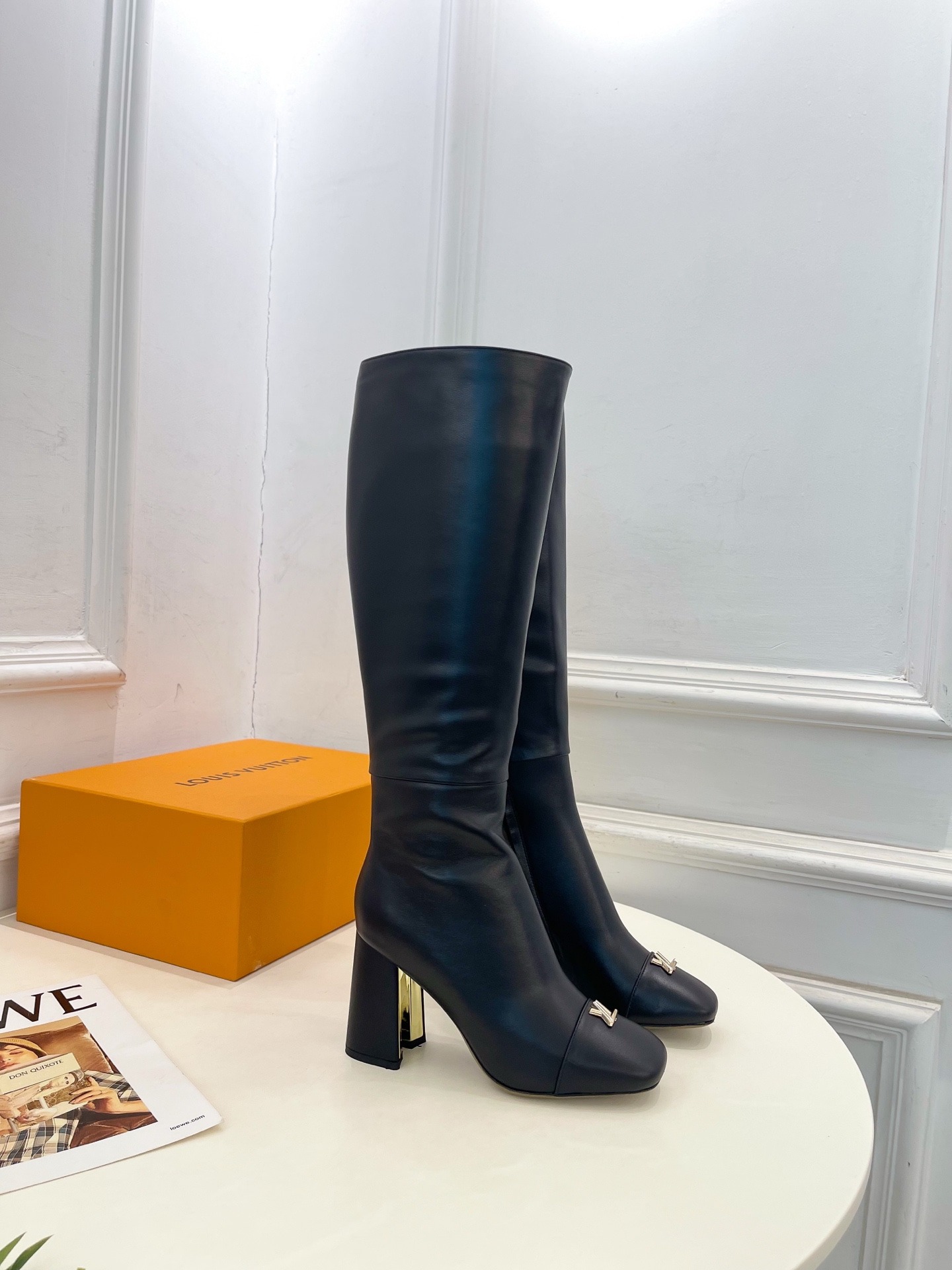 루이비통 25 신상 스퀘어 힐 롱부츠