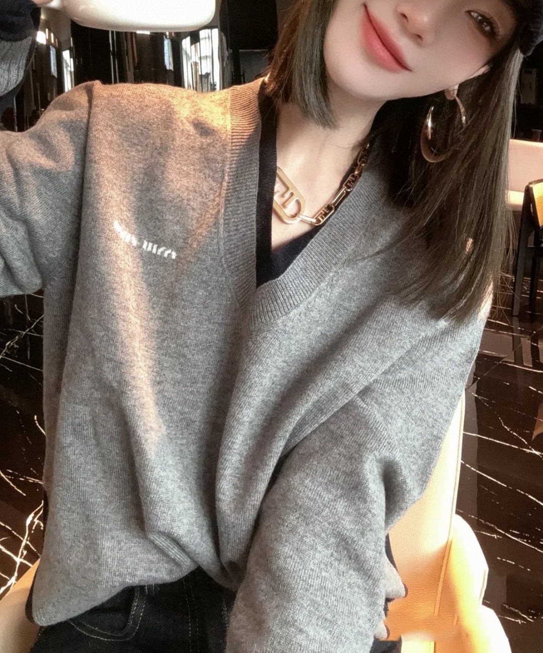 미우미우 투피스 캐시미어 니트 스웨터