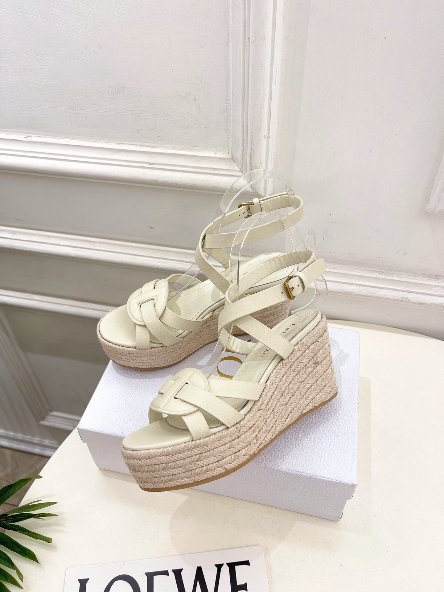 디올 25  신상 메쉬 로프 웨지 샌들