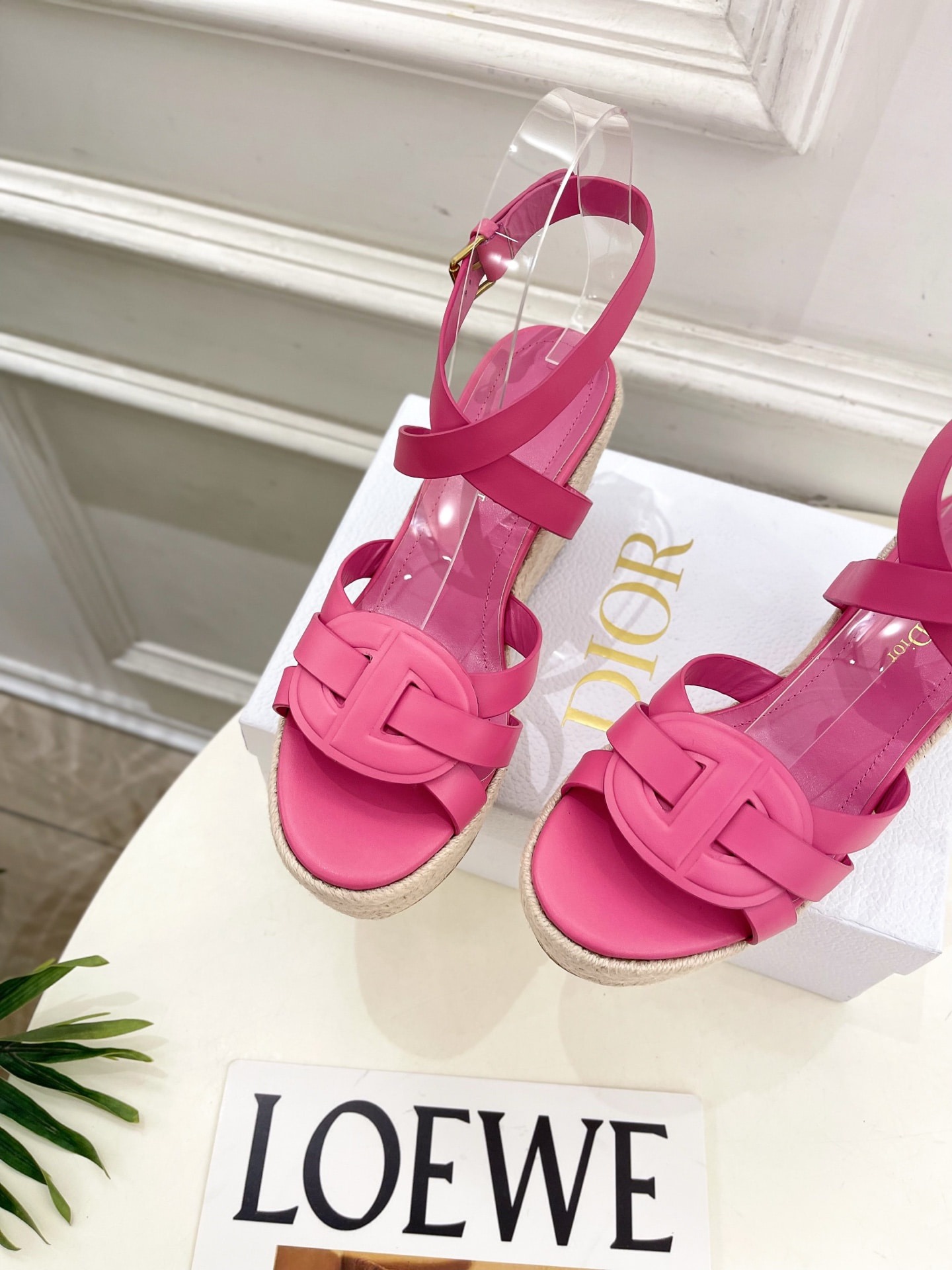 디올 25  신상 메쉬 로프 웨지 샌들