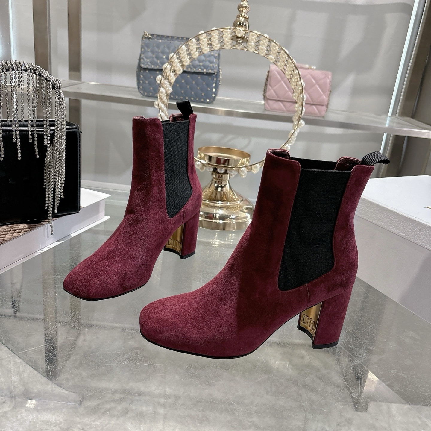 디올 25Ss 신상 밴딩 통굽 앵클 부츠