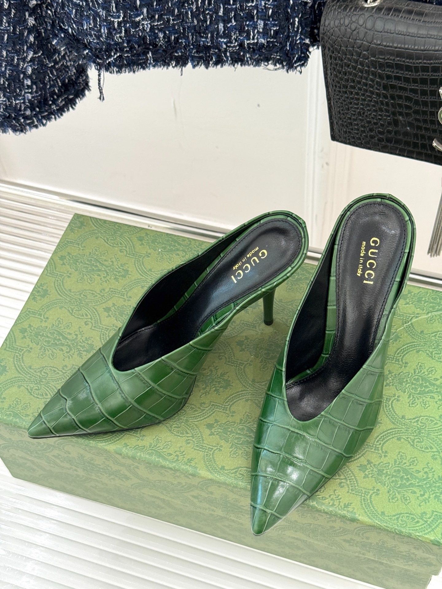 구찌 25ss 봄여름 신상 스틸레토 힐 슬리퍼