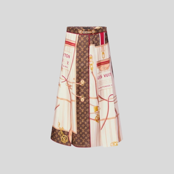 루이비통 네버풀 풀라 프린트 미디 스커트