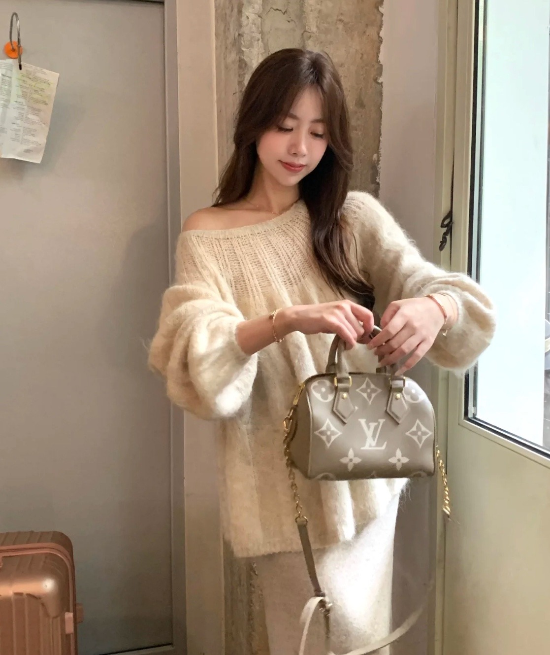 루이비통 스피디 반둘리에 20 바이 컬러 모노그램 앙프렝뜨 가죽