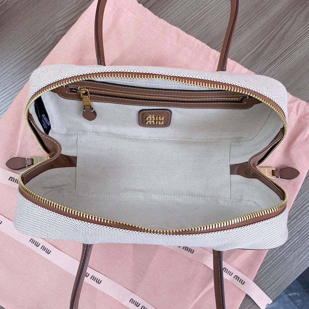 미우미우 캔버스 탑 핸드백