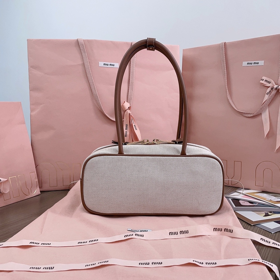 미우미우 캔버스 탑 핸드백