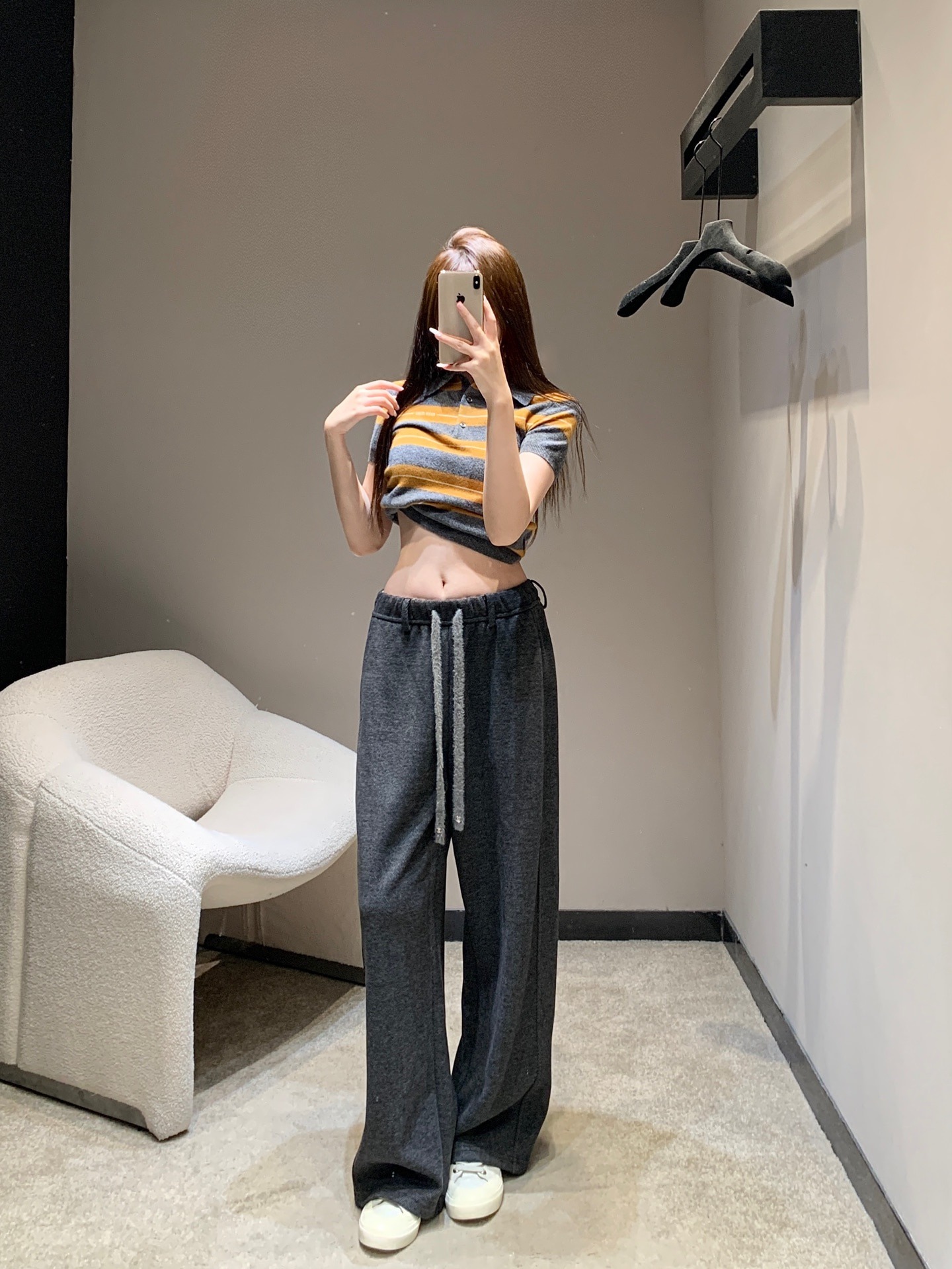 샤넬 25FW 신상 스트링 울 캐주얼 바지