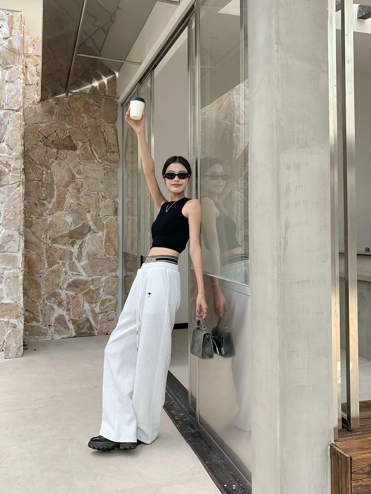 디올 25 신상 로고 밴딩 캐주얼 바지