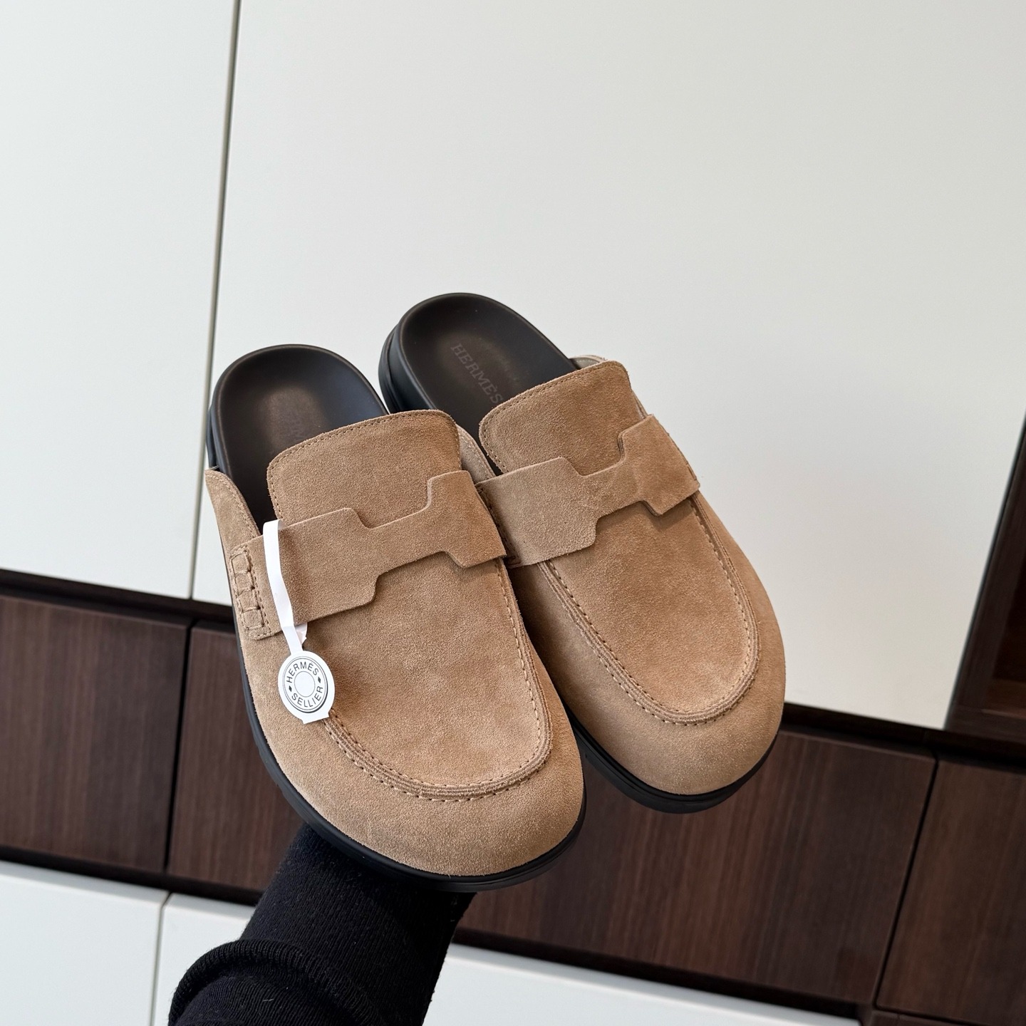 에르메스 고보켄 백슬리퍼 스웨이드