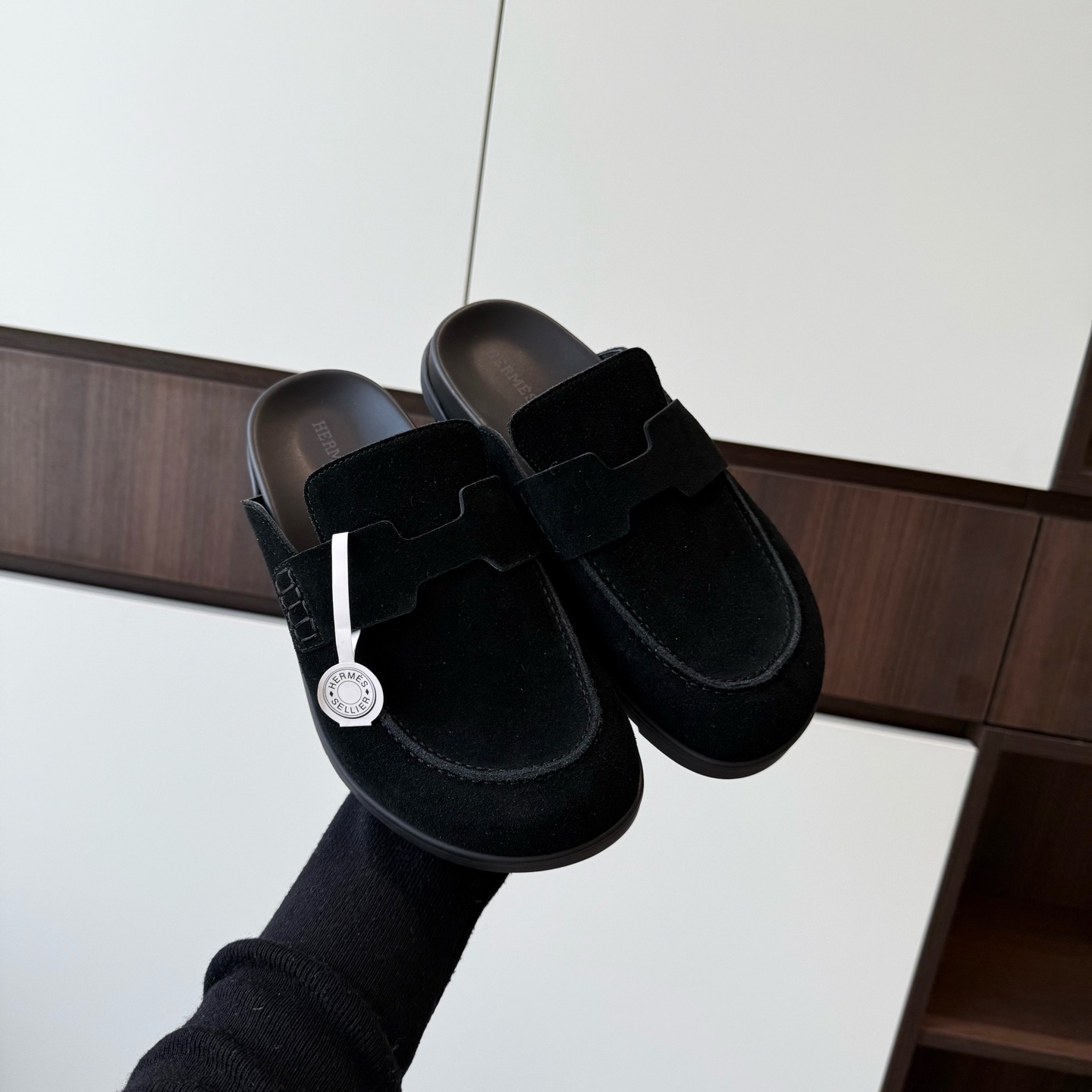 에르메스 고보켄 백슬리퍼 스웨이드